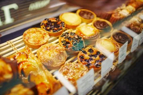 Assorted bread displayed in the Bakery Shop Stock Photos