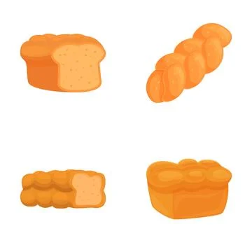 Assorted bread loaves clipart set 스톡 일러스트