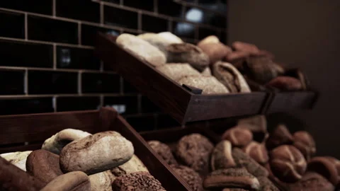 Assorted Bread Varieties Packed in a Box Stock Footage 284424565