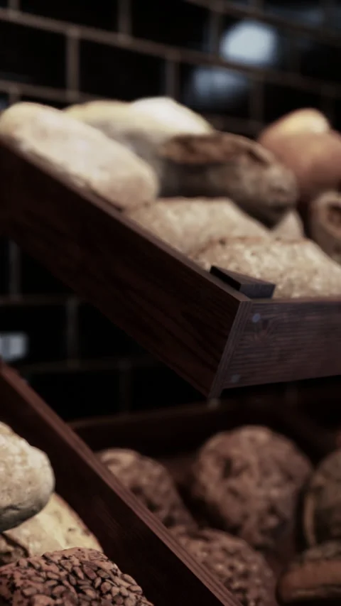 Assorted Bread Varieties Packed in a Box Stock Footage 294501918
