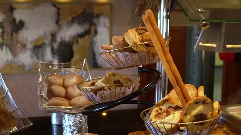 Assorted Breads Display Stock Footage 311201217