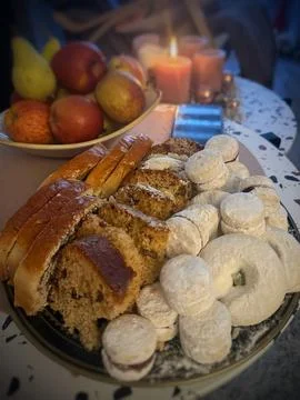 Assorted cakes displayed on table Stock-Fotos