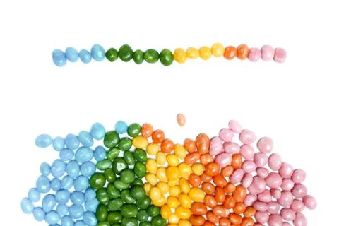 Assorted candies placed in an order Stock Photos