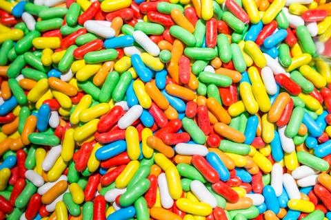 Assorted candy covered licorice detail candy texture. Stock Photos