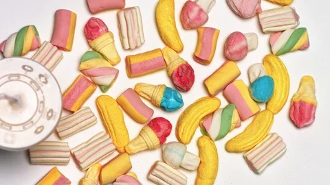 Assorted Candy Rotating Stock Footage 102467973