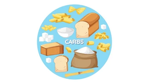 Assorted Carbohydrate Foods Stock Footage 252632700