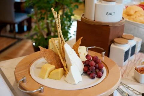 Assorted Cheese platter Stock Photos