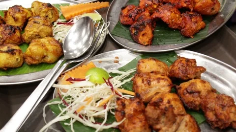 Assorted-chicken-kebabs-2 Stock Footage 95661925