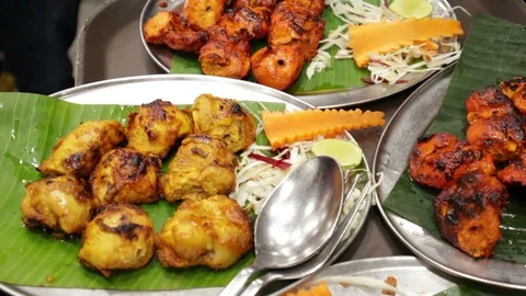 Assorted-chicken-kebabs-3 Stock Footage 95661934