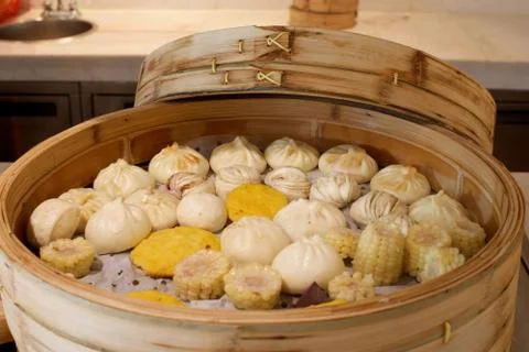 Assorted Chinese buns Stock Photos