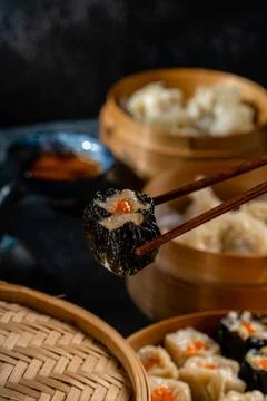 Assorted Chinese Dimsum 스톡 사진