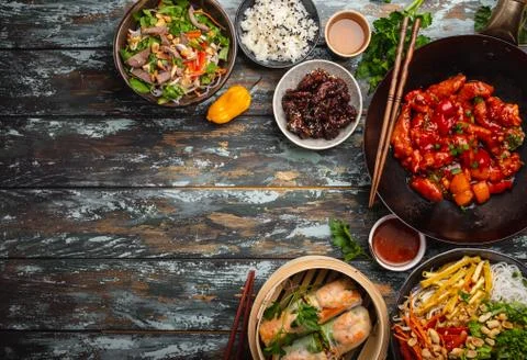 Assorted Chinese dishes Stock Photos