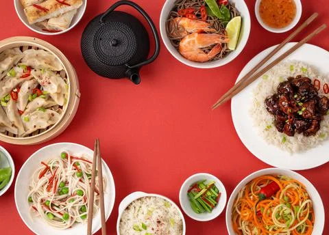 Assorted Chinese dishes Foto stock