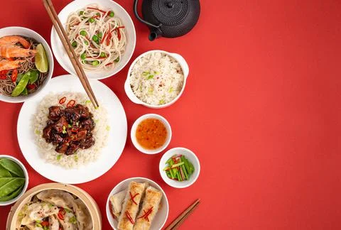Assorted Chinese dishes Stock Photos