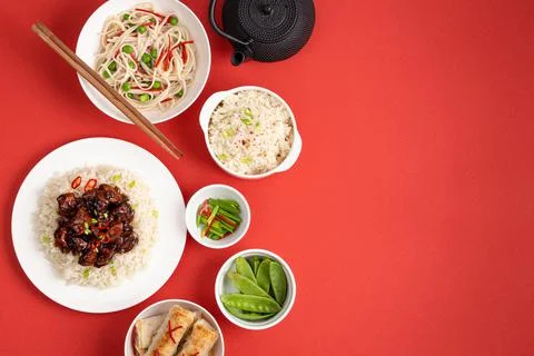 Assorted Chinese dishes Stock Photos