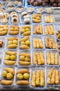 Assorted chinese snacks on a table Stock-Fotos