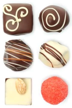 Assorted chocolate candies set Stock Photos