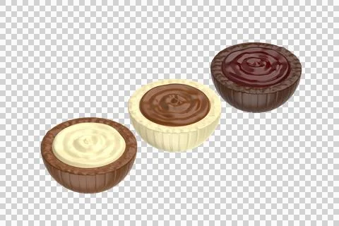Assorted chocolate candies on white background イラスト素材