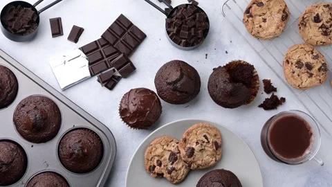 Assorted chocolate product background Stock Footage 262584050