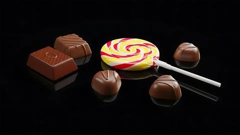 Assorted chocolate sweets arrangement Stock Illustration