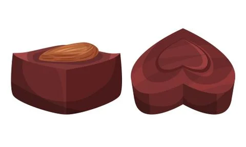Assorted Chocolate Sweets or Chocolate Praline with Filling Vector Set Illustrazione stock
