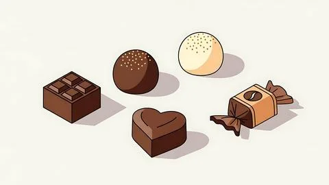 Assorted chocolate treats Stock Illustration