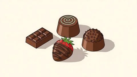 Assorted chocolate treats Stock Illustration