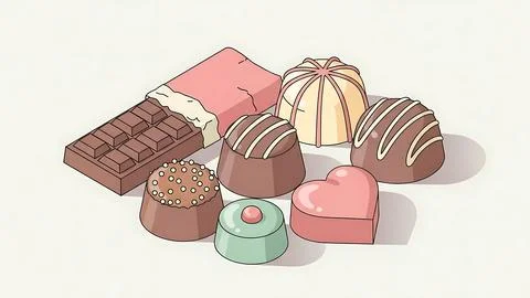 Assorted chocolate treats Stock Illustration