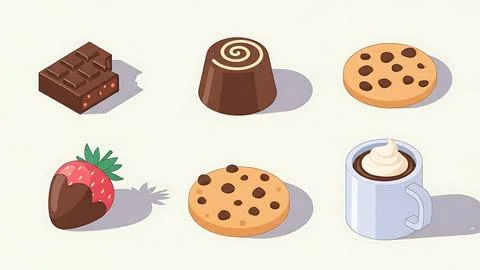 Assorted chocolate treats Stock Illustration