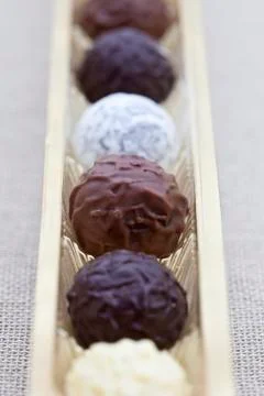 Assorted chocolate truffels Stock Photos