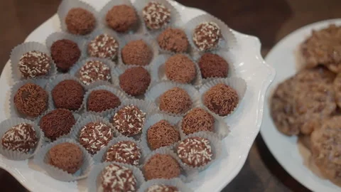 Assorted Chocolate Truffles Stock Footage 254366013