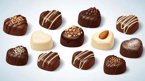 Assorted chocolate truffles Stock Illustration