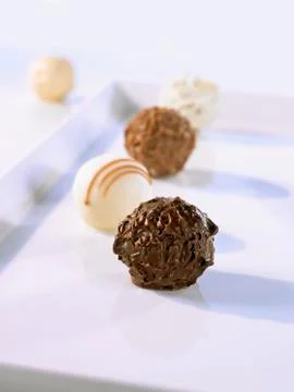 Assorted chocolate truffles Stock Photos