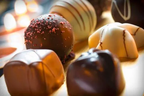 Assorted Chocolate Truffles Stock Photos
