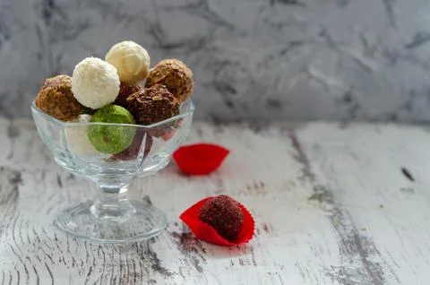 Assorted chocolate truffles Stock Photos