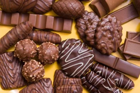 Assorted chocolates Foto stock