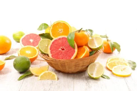 Assorted citrus fruit Stock Photos