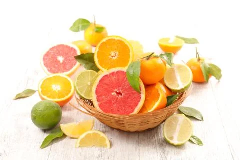 Assorted citrus fruit Stock Photos