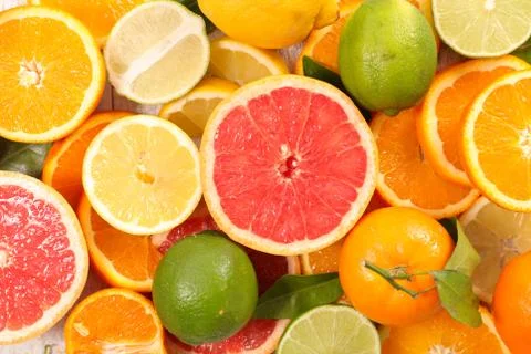 Assorted citrus fruit Stock Photos