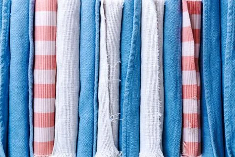 Assorted Clean Rolled School Rugs for Background Stock Photos