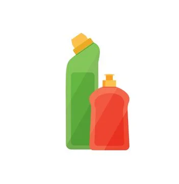 Assorted cleaning items set. Cleaning accessories flat style. Stock Illustration