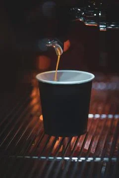Assorted coffee shop drinks including Arabic coffee, espresso shots, latte art b Fotos de archivo