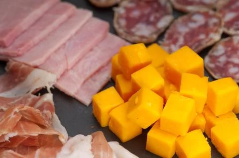 Assorted cold cut platter Stock Photos