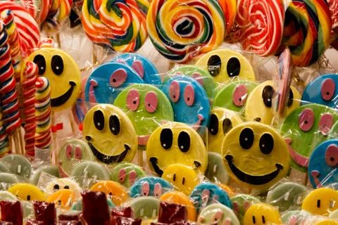 Assorted color candys Stock Photos