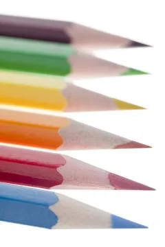 Assorted colored pencils Stock Photos