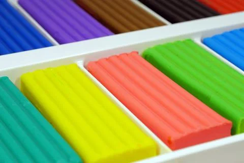 Assorted colored plasticine perfect for skillful hands to model, shape, and.. Stock Photos