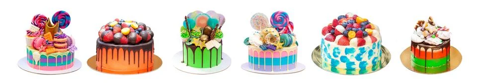 Assorted colorful 6pc horizontal copy Stock Photos