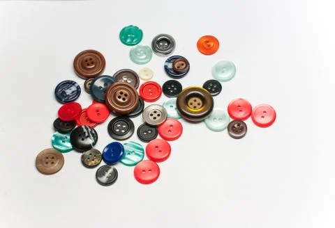 Assorted Of Colorful Buttons Stock Photos
