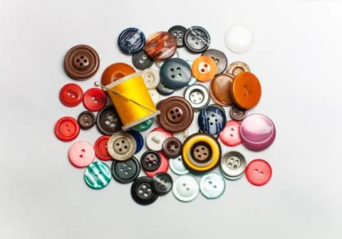 Assorted Of Colorful Buttons Stock Photos
