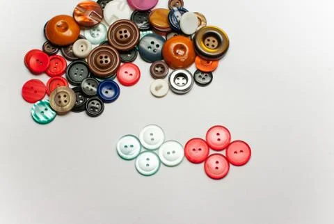 Assorted Of Colorful Buttons Stock Photos